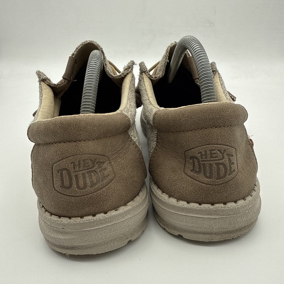 Hey Dude Wally Ascend Woven Walnut Brown Slip On Unisex Men's 9/Womens 11 Shoes - Picture 6 of 15